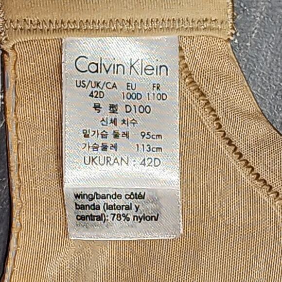 Calvin Klein Seductive Comfort Bra 42D With Lace Full Coverage  QF1741 Beige - Picture 11 of 12